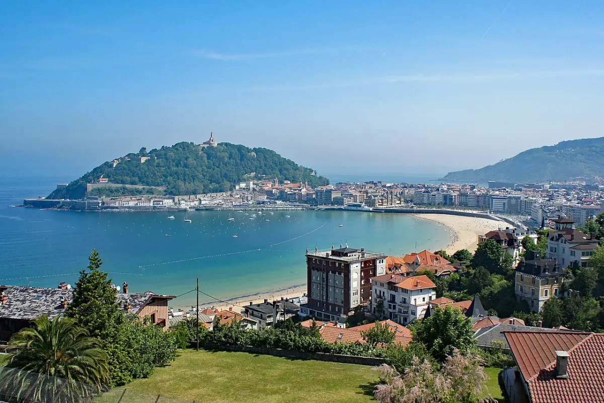 La bahía de La Concha y la ciudad de San Sebastián vistas desde lo alto